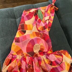 Farm Rio Vibrant Pink One-Shoulder Dress